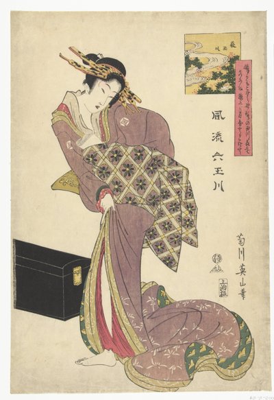 De Hagi Tama rivier door Kikugawa Eizan