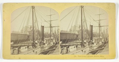 Uitzicht vanaf T Wharf, Boston, Mass, 1855-75 door Kilburn Brothers, BW Kilburn