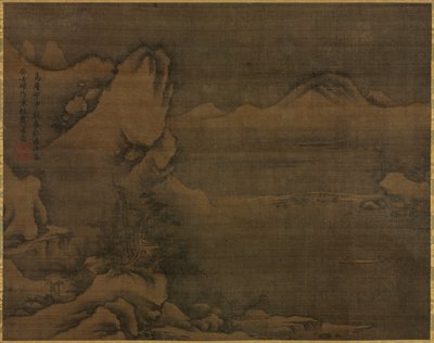 Sneeuwlandschap met Figuren door Kim Si (Korean