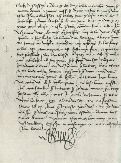 Brief van Koning René van Anjou, 15e eeuw, 1934 door King of Naples Rene of Anjou