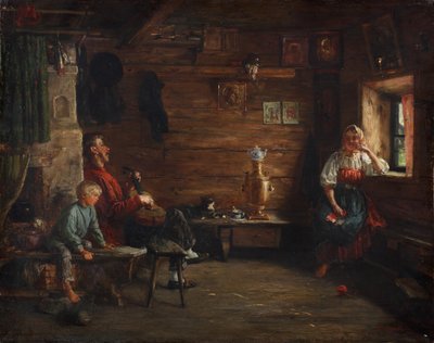 Familie Idylle door Kirill Vikentievich Lemoch
