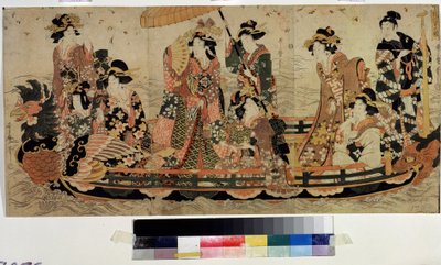 Kersenbloesem bekijken (Hanami) door Kitagawa II Utamaro