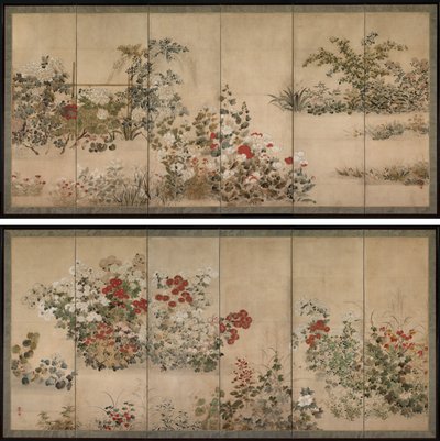 Bloemen en grassen door Kitagawa Sosetsu