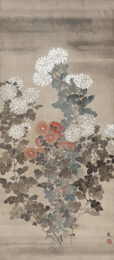 Chrysanten, midden 1600s door Kitagawa Sosetsu