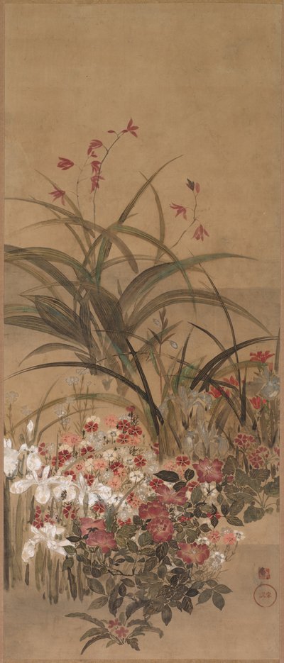 Zomerbloemen, midden 1600s door Kitagawa Sosetsu