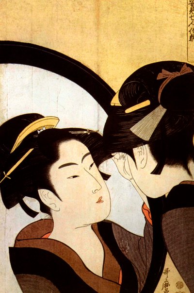 Een Schoonheid Voor de Spiegel, ca. 1793 door Kitagawa Utamaro