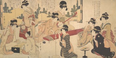 Een vrolijk avondfeest door Kitagawa Utamaro