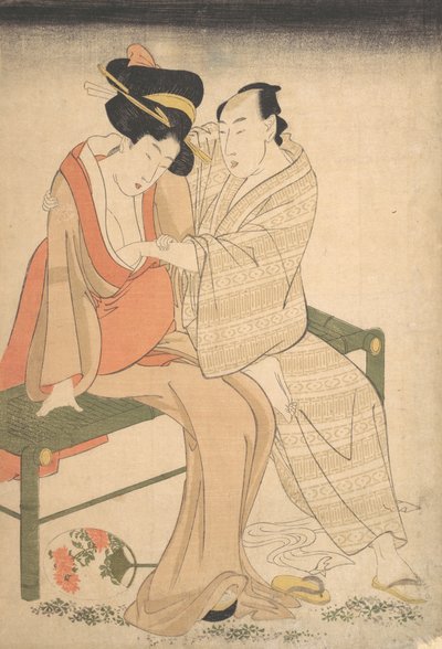 Een paar geliefden door Kitagawa Utamaro