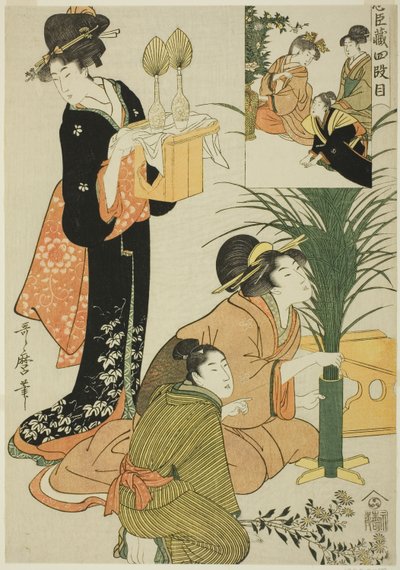 Act IV, uit Schat van de Loyale Retainers door Kitagawa Utamaro
