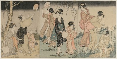 Vuurvliegjes vangen door Kitagawa Utamaro