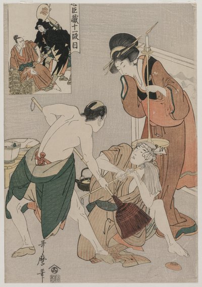 Chushingura: Act XI van De Schatkamer van Loyaliteit door Kitagawa Utamaro