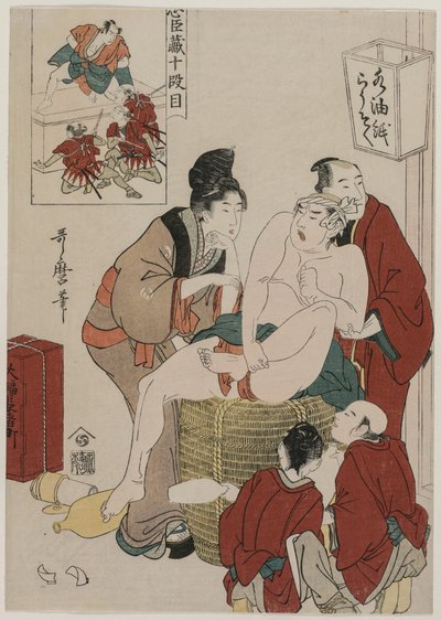 Chushingura: Act X van Het Pakhuis van Loyaliteit door Kitagawa Utamaro