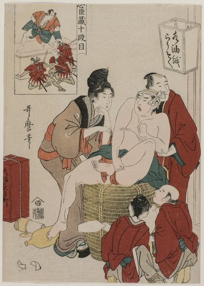 Chushingura: Act X van De Schatkamer van Loyaliteit door Kitagawa Utamaro