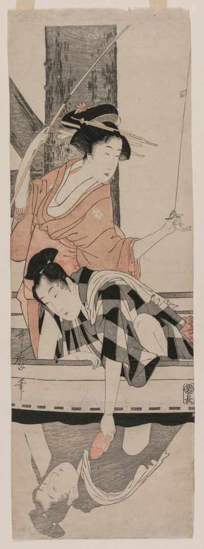 Koppel in een boot, ca. 1799 door Kitagawa Utamaro