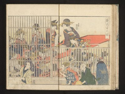 Courtisanes achter de ramen door Kitagawa Utamaro