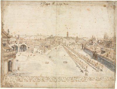 Achttien Zichten van Rome: Het Campo Vaccino (Het Romeinse Forum) door Kitagawa Utamaro