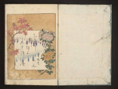 Gedicht met herfstbloemen door Kitagawa Utamaro