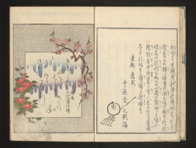 Gedicht met voorjaarsbloemen door Kitagawa Utamaro