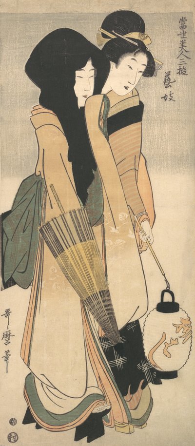 Geisha, ca. 1800 door Kitagawa Utamaro