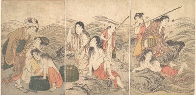 Meisjes vissers en baders, 1791 door Kitagawa Utamaro