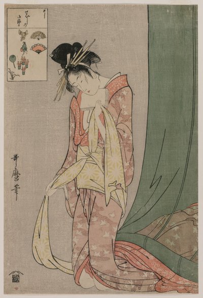 Hanaōgi van Ōgiya uit de serie Puzzelplaatjes door Kitagawa Utamaro