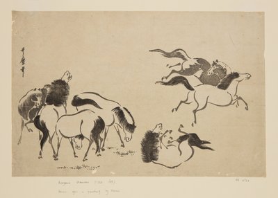 Paarden door Kitagawa Utamaro