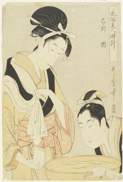 Uur van de Slang, Gehouden Vrouw, 1798-1799 door Kitagawa Utamaro