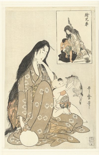Kintoki en Yamauba door Kitagawa Utamaro