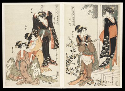 Kômei bijin mitate Chûshingura junimai tsuzuki (Het Chûshingura drama geparodieerd door beroemde schoonheden): een set van twaalf prenten, ca. 1795 door Kitagawa Utamaro