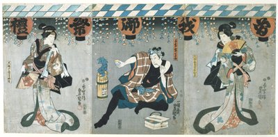Liefhebbers in een Bovenkamer, uit Het Gedicht van het Kussen door Kitagawa Utamaro