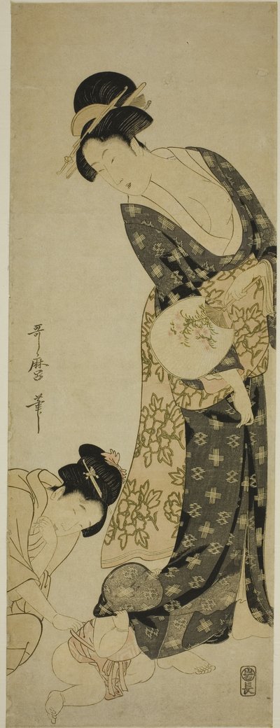 Moeder en Kind door Kitagawa Utamaro