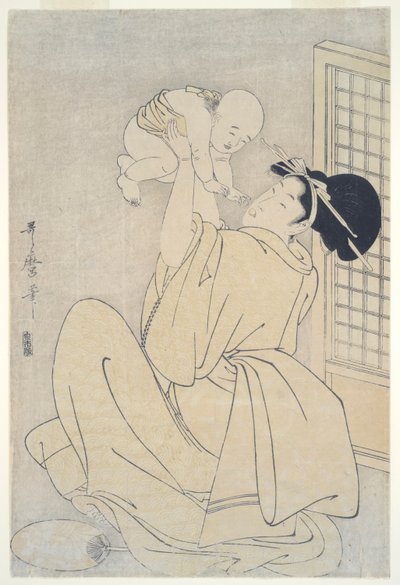 Moeder en kind door Kitagawa Utamaro