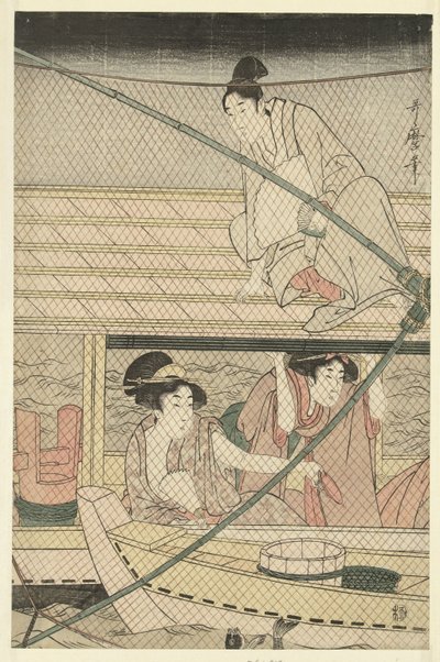 Nachtelijke visvangst door Kitagawa Utamaro