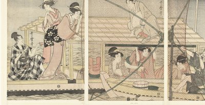 Nachtelijke visvangst door Kitagawa Utamaro