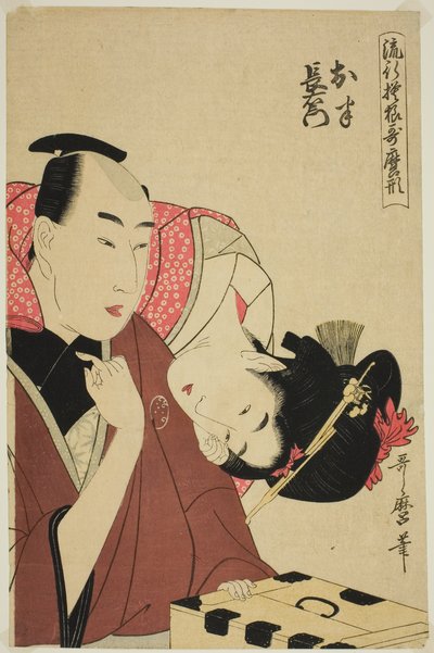 Ohan en Choemon, uit de serie "Modieuze patronen in Utamaro-stijl", ca. 1798-99 door Kitagawa Utamaro