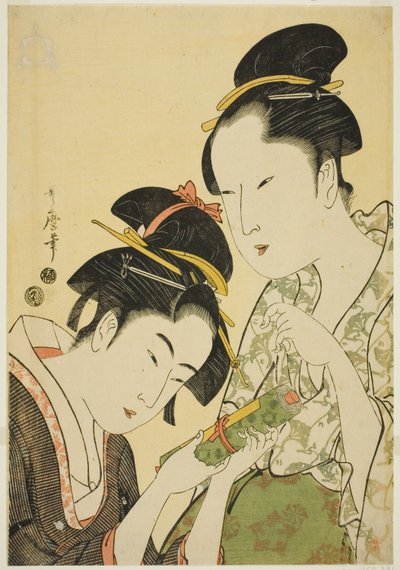 Okita en Ofuji door Kitagawa Utamaro