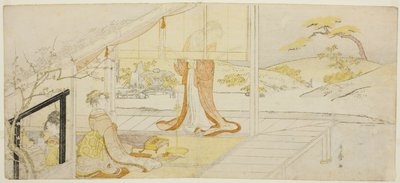Parodie van een scène uit "Het Kussenboek" door Kitagawa Utamaro