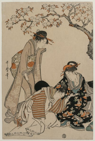 Parodie op een Keizerlijke Koetsscène, c. 1798 door Kitagawa Utamaro