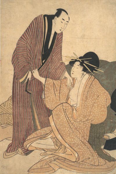 Afscheid van Geliefden: Courtisane en Haar Geliefde, ca. 1800 door Kitagawa Utamaro