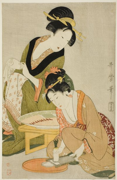 Een Maaltijd Bereiden door Kitagawa Utamaro