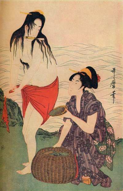 Rechter paneel van De parelduikers drieluik door Utamaro, ca. 1797-98, 1936 door Kitagawa Utamaro