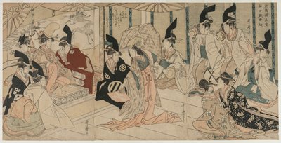 Scène aangepast uit het toneelstuk De Schatkamer van Loyale Retainers Chushingura, eind 1790s door Kitagawa Utamaro