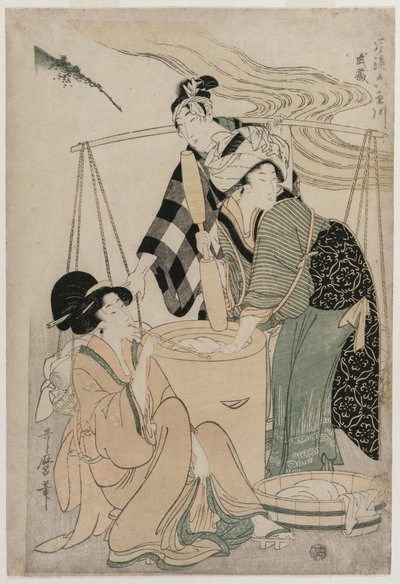 Settsu Provincie uit de serie Modieuze Zes Juweelrivieren (Furyu Mu Tamagawa) door Kitagawa Utamaro