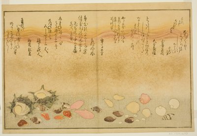 Shiro-gai, namima-gashiwa, makura-gai, iro-gai, aza-gai, sadae-gai, uit het geïllustreerde boek "Geschenken van de eb" door Kitagawa Utamaro
