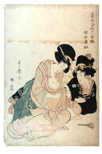Sojo Henjo uit de serie Moderne kinderen als de 6 onsterfelijke dichters, ca. 1800-1806 door Kitagawa Utamaro