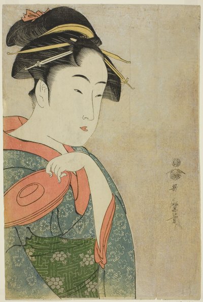 Takashima Ohisa door Kitagawa Utamaro