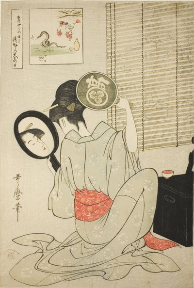 Takashima Ohisa door Kitagawa Utamaro