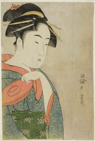Takashima Ohisa door Kitagawa Utamaro