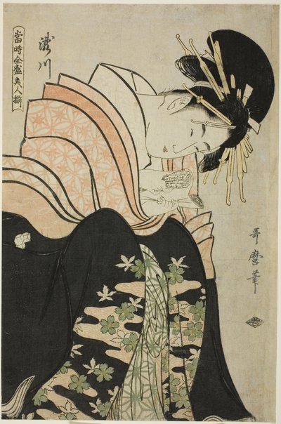Takigawa, uit de serie "Array of Supreme Beauties of the Present Day (Toji zensei bijin zoroe)" door Kitagawa Utamaro