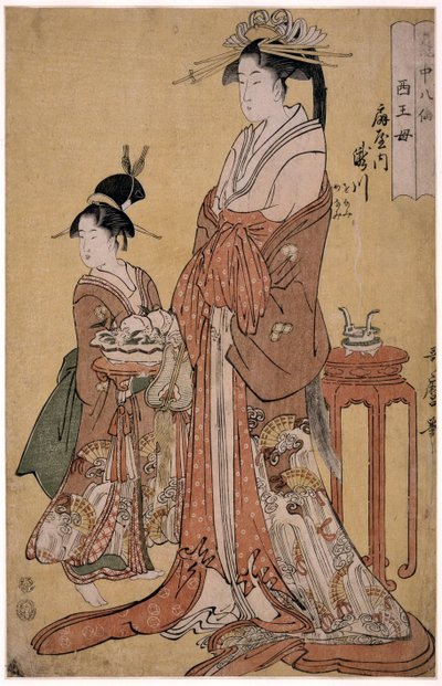 Takigawa van de Ogiya Acht, uit de serie Onsterfelijken in de Kunst van de Liefde door Kitagawa Utamaro